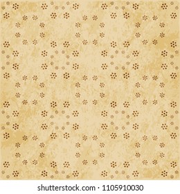 Retro brown cork texture grunge seamless background Round Cross Dot Flower
