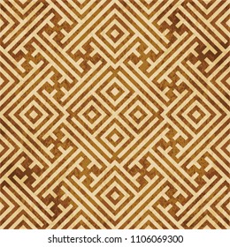 Retro brown cork texture grunge seamless background square check cross tracery spiral frame
