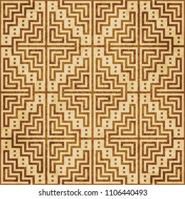 Retro brown cork texture grunge seamless background mosaic pixel square geometry cross frame