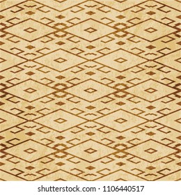 Retro brown cork texture grunge seamless background diamond check cross tracery frame
