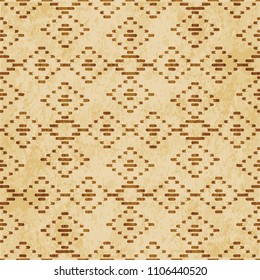 Retro brown cork texture grunge seamless background check diamond cross line frame