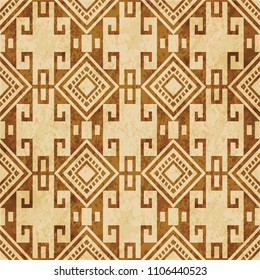 Retro brown cork texture grunge seamless background check square spiral cross geometry