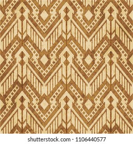 Retro brown cork texture grunge seamless background stitch cross check triangle frame line