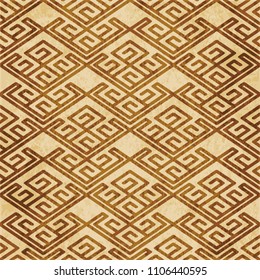 Retro brown cork texture grunge seamless background spiral check cross tracery frame line