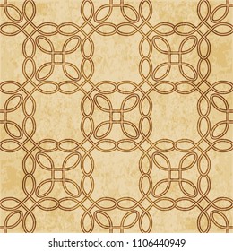Retro brown cork texture grunge seamless background curve round corner square cross frame