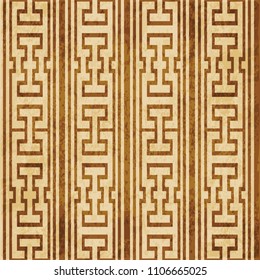 Retro brown cork texture grunge seamless background polygon cross tracery frame line