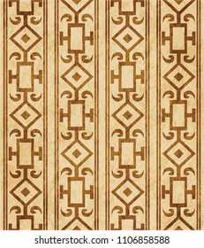 Retro brown cork texture grunge seamless background check square curve cross frame line