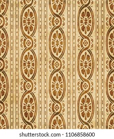 Retro brown cork texture grunge seamless background curve cross spiral frame flower vine line