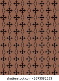 Retro-braunes geometrisches Kreuzmuster