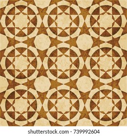Retro brown Islam seamless geometry pattern background eastern style ornament