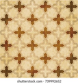 Retro brown Islam seamless geometry pattern background eastern style ornament