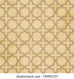 Retro brown Islam seamless geometry pattern background eastern style ornament