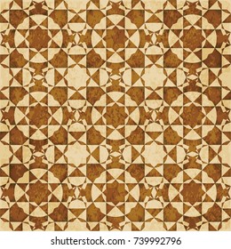 Retro brown Islam seamless geometry pattern background eastern style ornament