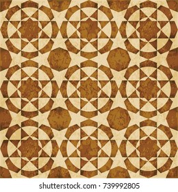 Retro brown Islam seamless geometry pattern background eastern style ornament