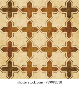 Retro brown Islam seamless geometry pattern background eastern style ornament