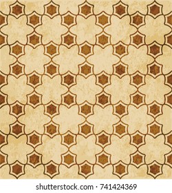 Retro brown Islam seamless geometry pattern background eastern style ornament