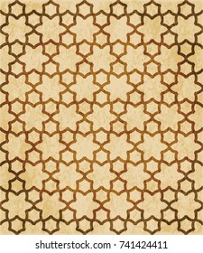 Retro brown Islam seamless geometry pattern background eastern style ornament