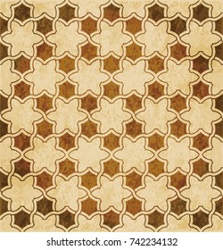 Retro brown Islam seamless geometry pattern background eastern style ornament