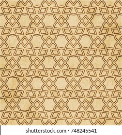 Retro brown Islam seamless geometry pattern background eastern style ornament