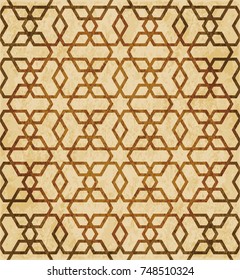 Retro brown Islam seamless geometry pattern background eastern style ornament