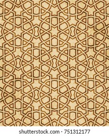 Retro brown Islam seamless geometry pattern background eastern style ornament