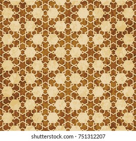 Retro brown Islam seamless geometry pattern background eastern style ornament