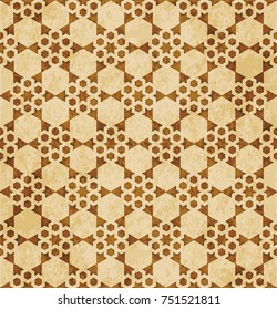 Retro brown Islam seamless geometry pattern background eastern style ornament
