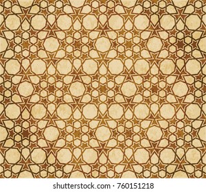 Retro brown Islam seamless geometry pattern background eastern style ornament