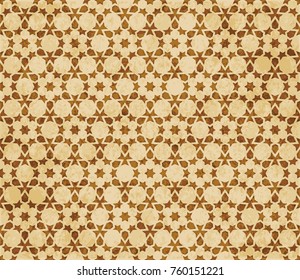 Retro brown Islam seamless geometry pattern background eastern style ornament