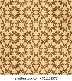Retro brown Islam seamless geometry pattern background eastern style ornament
