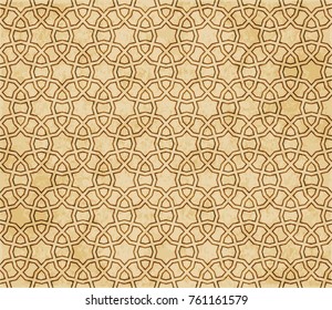 Retro brown Islam seamless geometry pattern background eastern style ornament