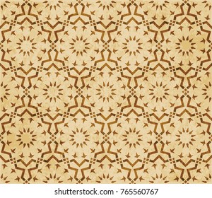 Retro brown Islam seamless geometry pattern background eastern style ornament