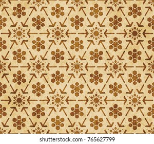 Retro brown Islam seamless geometry pattern background eastern style ornament