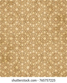 Retro brown Islam seamless geometry pattern background eastern style ornament