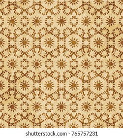 Retro brown Islam seamless geometry pattern background eastern style ornament