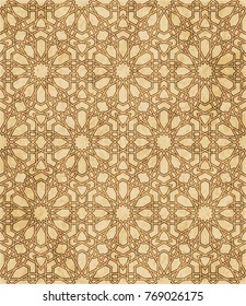 Retro brown Islam seamless geometry pattern background eastern style ornament