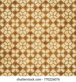 Retro brown Islam seamless geometry pattern background eastern style ornament