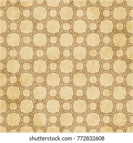 Retro brown Islam seamless geometry pattern background eastern style ornament