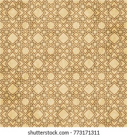 Retro brown Islam seamless geometry pattern background eastern style ornament