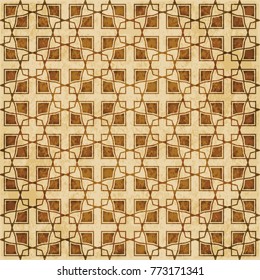 Retro brown Islam seamless geometry pattern background eastern style ornament
