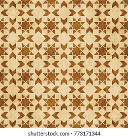 Retro brown Islam seamless geometry pattern background eastern style ornament