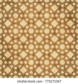 Retro brown Islam seamless geometry pattern background eastern style ornament