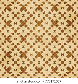 Retro brown Islam seamless geometry pattern background eastern style ornament