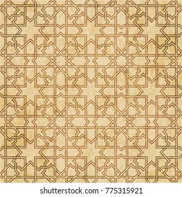 Retro brown Islam seamless geometry pattern background eastern style ornament