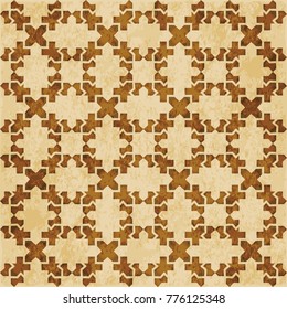 Retro brown Islam seamless geometry pattern background eastern style ornament