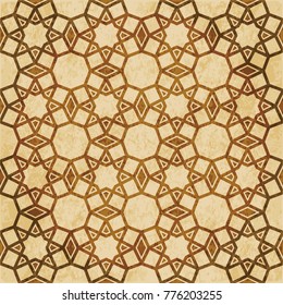 Retro brown Islam seamless geometry pattern background eastern style ornament