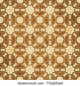 Retro brown Islam seamless geometry pattern background eastern style ornament
