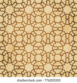 Retro brown Islam seamless geometry pattern background eastern style ornament
