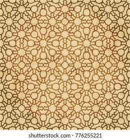 Retro brown Islam seamless geometry pattern background eastern style ornament