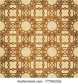 Retro brown Islam seamless geometry pattern background eastern style ornament